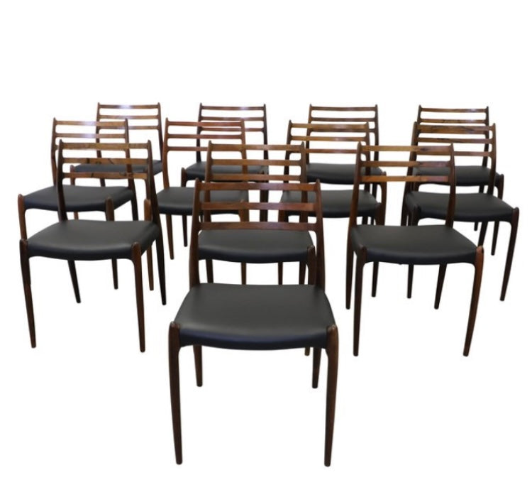 Vintage Modell 78 Stühle von Niels O. Møller, 1960er, Set of 12